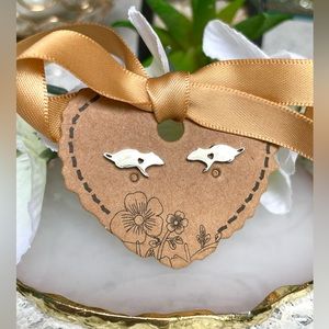 Silver Rat earrings stud earrings small earrings minimalist earrings gift Box